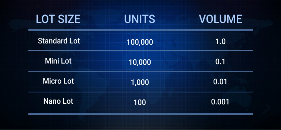 Types of lots in Forex